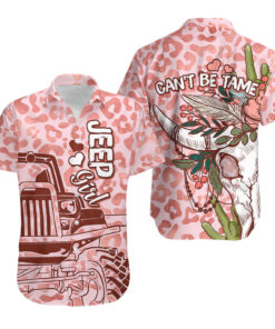 Chemise hawaïenne fille Jeep style country crâne de vache léopard