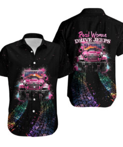 Chemise hawaïenne fille Jeep galaxie vraies femmes conduisent Jeep