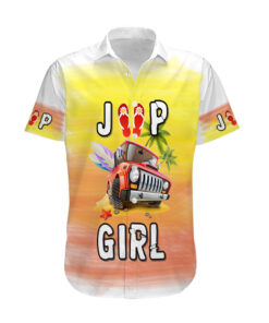 Chemise hawaïenne fille Jeep surf avec la mer