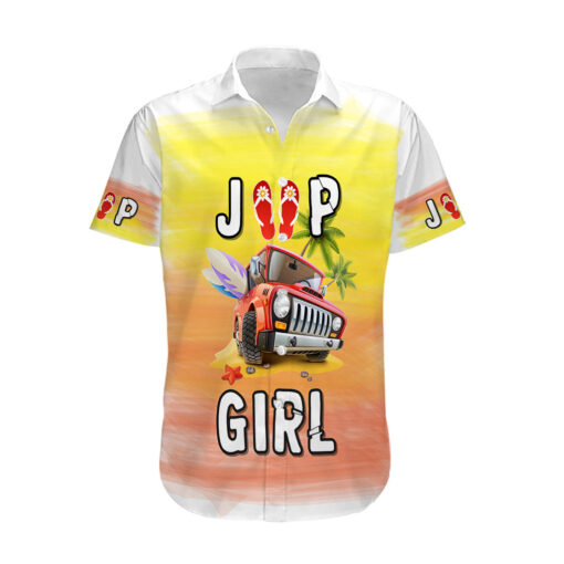 Chemise hawaïenne fille Jeep surf avec la mer