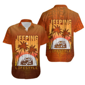 Chemise hawaïenne Jeep lifestyle coucher de soleil plage