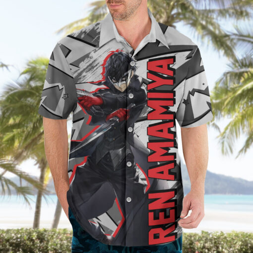 Chemise hawaïenne Joker Persona style cyber polygon Mix – Image 3