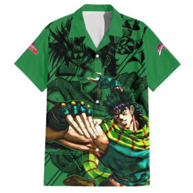 Chemise hawaïenne Joseph Joestar JoJo’s Bizarre Adventure esquisse noire Mix