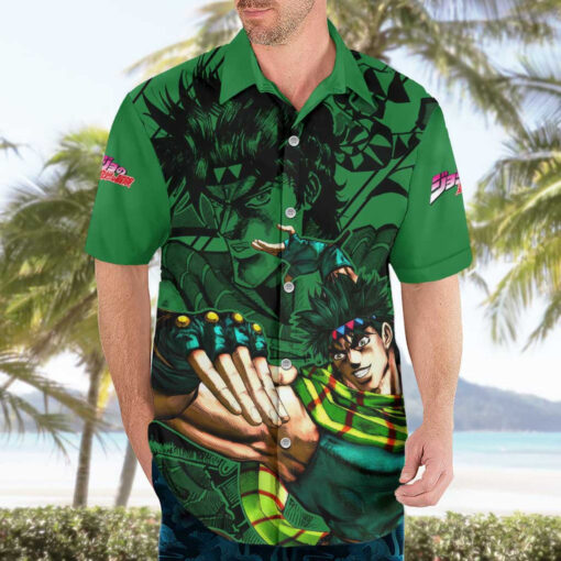 Chemise hawaïenne Joseph Joestar JoJo’s Bizarre Adventure esquisse noire Mix – Image 3