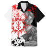Chemise hawaïenne Judeau Berserk symbole course sang