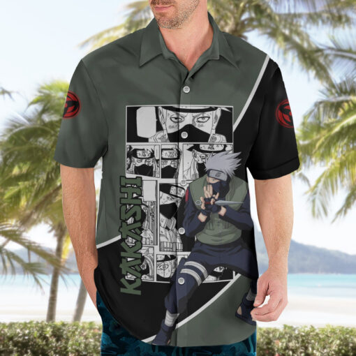Chemise hawaïenne Kakashi Naruto Manga Mix Anime – Image 3