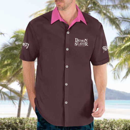 Chemise hawaïenne Nezuko Kamado Demon Slayer V2 Anime – Image 3