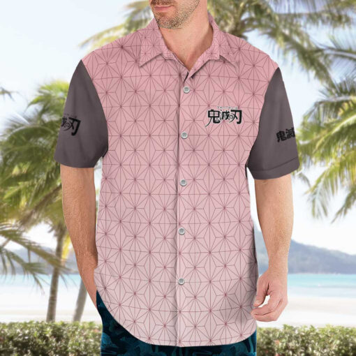 Chemise hawaïenne Nezuko Kamado Haori Demon Slayer Anime – Image 3
