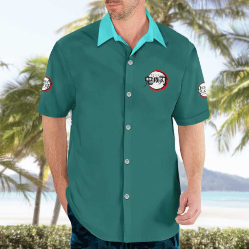 Chemise hawaïenne Tanjiro Kamado Demon Slayer Japon Anime – Image 3