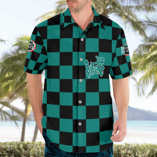 Chemise hawaïenne Tanjiro Kamado Haori Demon Slayer Anime – Image 3