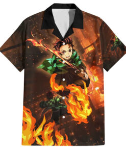 Chemise hawaïenne Tanjiro Kamado Château Infini Demon Slayer