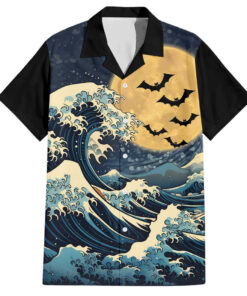 Chemise hawaïenne Vague de Kanagawa Halloween Japon