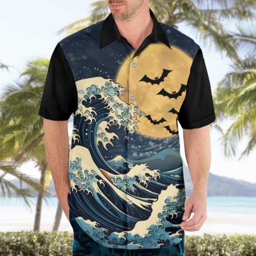 Chemise hawaïenne Vague de Kanagawa Halloween Japon – Image 3