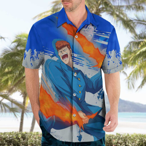 Chemise hawaïenne Kazuma Kuwabara Yu Yu Hakusho Anime – Image 3