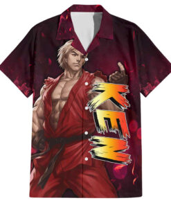 Chemise hawaïenne Ken Street Fighter Anime