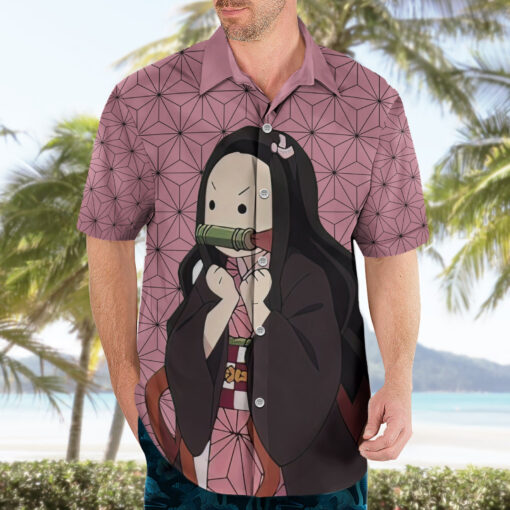 Chemise hawaïenne Nezuko Kimetsu Demon Slayer humour Anime – Image 3