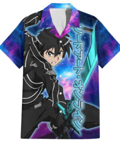 Chemise hawaïenne Kirito style galaxie Sword Art Galaxy