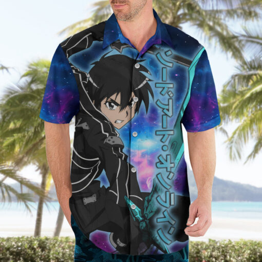 Chemise hawaïenne Kirito style galaxie Sword Art Galaxy – Image 3