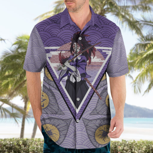 Chemise hawaïenne Kokushibo Demon Slayer motif japonais Mix – Image 3