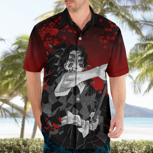 Chemise hawaïenne Kokushibo classique Demon Slayer – Image 3