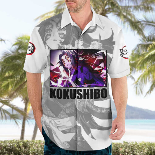 Chemise hawaïenne Kokushibo Kimetsu no Yaiba Japon Anime – Image 3