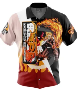 Chemise hawaïenne Kyojuro Rengoku Demon Slayer