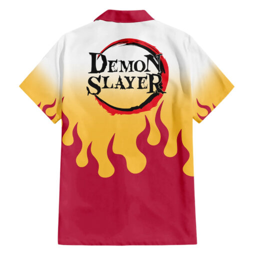 Chemise hawaïenne Kyojuro Rengoku Demon Slayer classique – Image 2