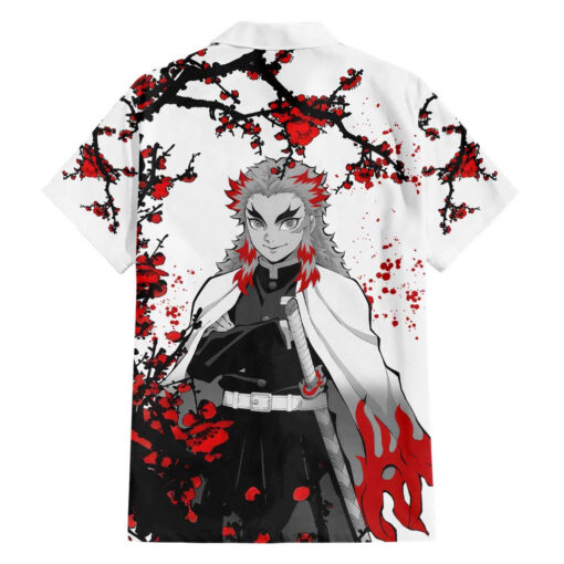 Chemise hawaïenne Kyojuro Rengoku Demon Slayer Japon Anime – Image 2