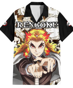 Chemise hawaïenne Kyojuro Rengoku Demon Slayer Manga Mix