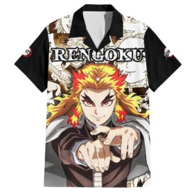 Chemise hawaïenne Kyojuro Rengoku Demon Slayer Manga Mix