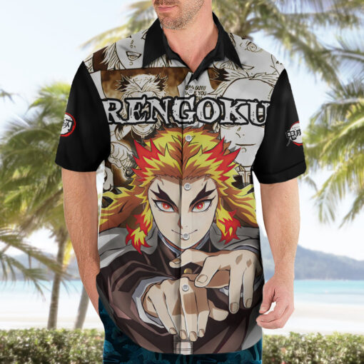 Chemise hawaïenne Kyojuro Rengoku Demon Slayer Manga Mix – Image 3