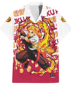 Chemise hawaïenne Kyojuro Rengoku Demon Slayer motif mix