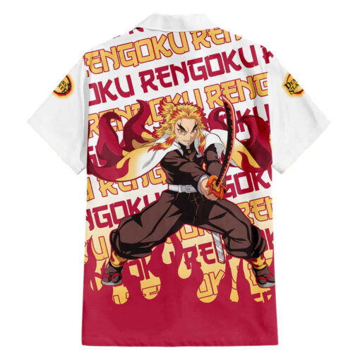 Chemise hawaïenne Kyojuro Rengoku Demon Slayer motif mix – Image 2