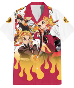 Chemise hawaïenne Kyojuro Rengoku Pilier de la flamme Anime