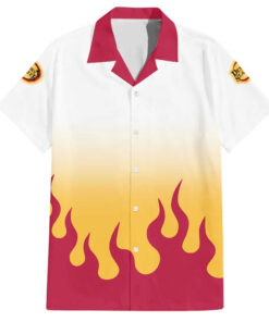 Chemise hawaïenne Haori Kyojuro Rengoku Demon Slayer Anime