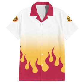 Chemise hawaïenne Haori Kyojuro Rengoku Demon Slayer Anime