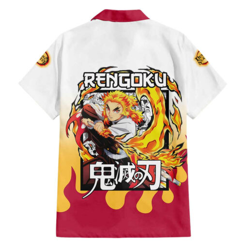 Chemise hawaïenne Haori Kyojuro Rengoku Demon Slayer Anime – Image 2