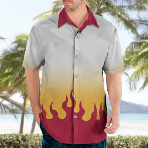Chemise hawaïenne Kyojuro Rengoku Demon Slayer classique – Image 3