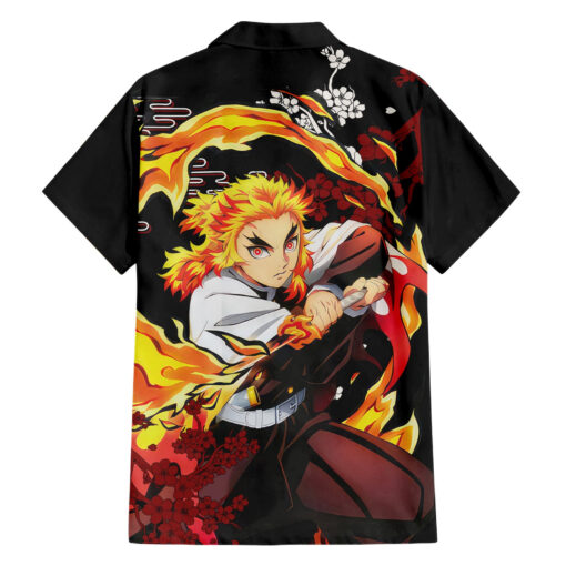 Chemise hawaïenne Kyojuro Rengoku style japonais – Image 2