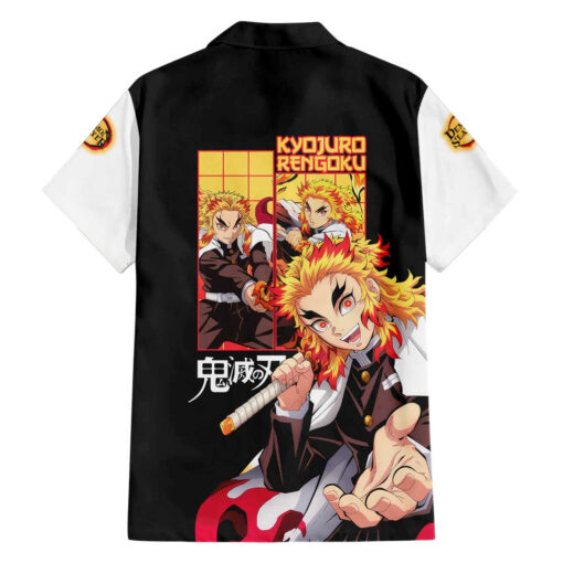 Chemise hawaïenne Kyojuro Rengoku V2 Demon Slayer Anime – Image 2