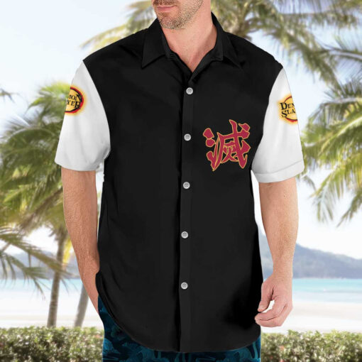 Chemise hawaïenne Kyojuro Rengoku V2 Demon Slayer Anime – Image 3
