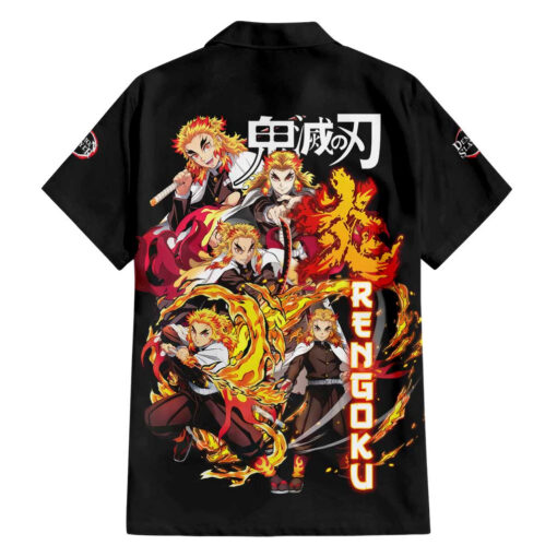 Chemise hawaïenne Kyojuro Rengoku V3 Demon Slayer Anime – Image 2