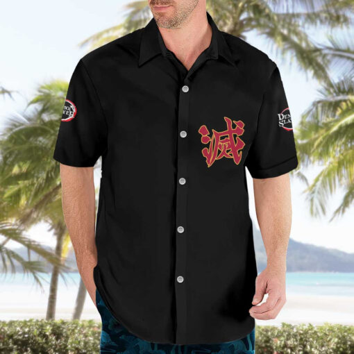 Chemise hawaïenne Kyojuro Rengoku V3 Demon Slayer Anime – Image 3