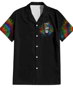 Chemise hawaïenne LGBT Rockin' The Rainbow Skull