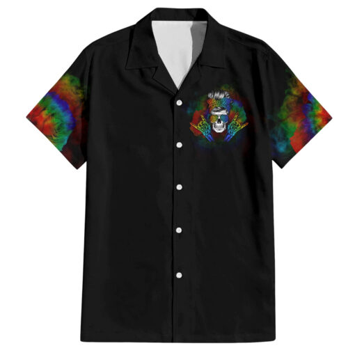 Chemise hawaïenne LGBT Rockin' The Rainbow Skull