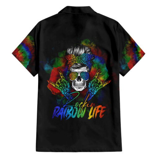 Chemise hawaïenne LGBT Rockin' The Rainbow Skull – Image 2