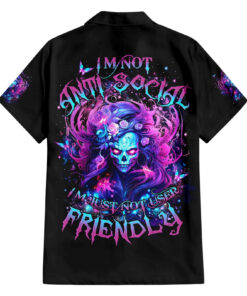 Chemise hawaïenne Lady Skull pas antisociale juste sélective