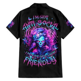 Chemise hawaïenne Lady Skull pas antisociale juste sélective