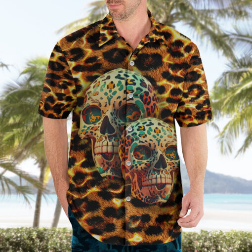 Chemise hawaïenne crâne léopard Dead Inside – Image 3