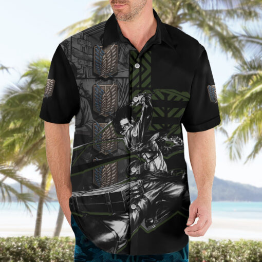 Chemise hawaïenne Levi Ackerman L’Attaque des Titans Anime – Image 3